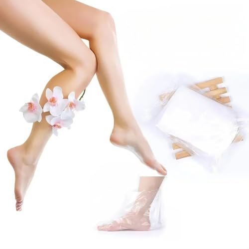 400-Pack Disposable Plastic Foot Covers for Feet – Leak-Proof Paraffin Wax Bath Liners, Moisturizing Socks for Pedicure, Spa, Cracked Heel Care & Shoe Trials (Includes Stickers for Secure Fit) - görsel 14