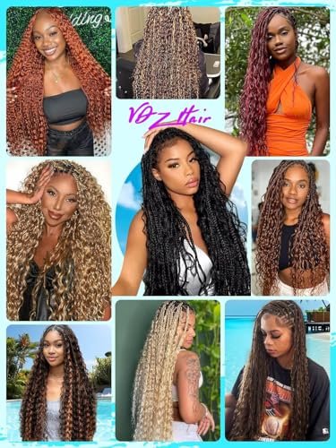 VDZ 12A P4/30 Dark and Light Brown Human Braiding Hair for Boho Braids - 3 Bundles 18 Inch 100g Deep Wave Braiding Hair for Bohemian Knotless Braids 100% Unprocessed Virgin Bulk Hair Extensions No Weft - görsel 11