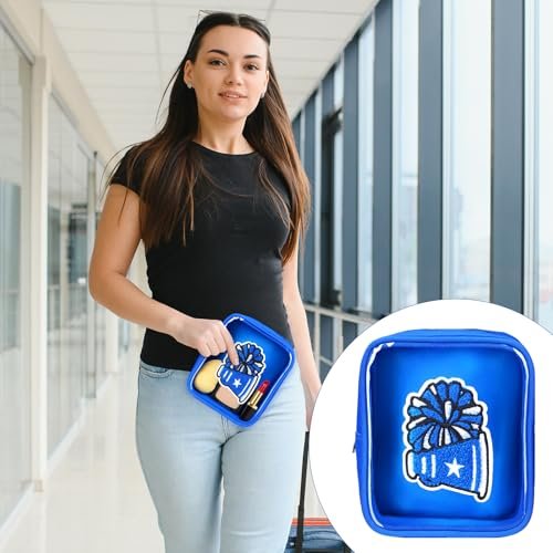 Sunnymove Valentine's Day 12 Pcs 6"x5" Cheer Makeup Bags - Blue Cheerleading Cosmetic Bags for Team Gifts, Bulk Travel Toiletry Bags for Women, Cheerleaders, Coaches - görsel 14