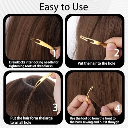 8pcs Interlocking Tool for Locs, Sisterlock Retighten Tool - Bent-Hook Shape Loc Needle for Dreadlock Tightening (4 Colors) - görsel 14