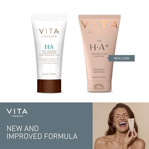 VITA LIBERATA Face Tanning Moisturizer with Hyaluronic Acid & Niacinamide - 1.69 fl oz - Natural Sun-Kissed Glow, Customizable Tan, Ultra Hydrating - görsel 12