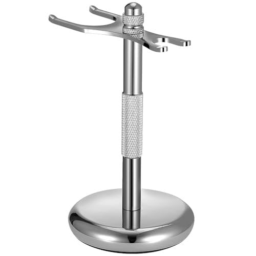Nfijnlt Safety Razor Holder Stand – Premium Razor & Shaving Brush Stand for Men, Chrome Metal Base - görsel 14
