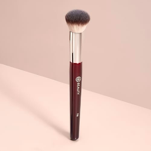 BK BEAUTY 116 Small Round Complexion Brush – Compact Vegan Makeup Brush for Cream Blush, Contour, Bronzer & Foundation Avelisse