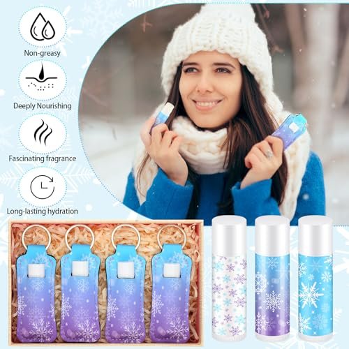 Swiffen 36-Pack Winter Snowflake Party Favors - Wonderland Lip Balm & Lipstick Holder Keychain Bulk for January Birthday Gifts, Coworkers, Employee, Women, Guest, Bridal Shower Party Supplies - görsel 12