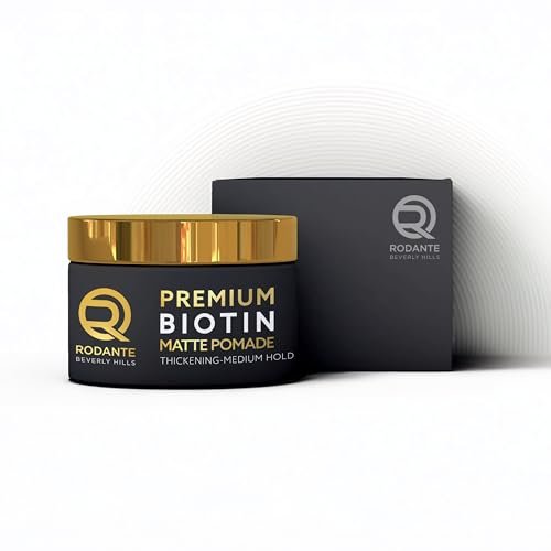 Rodante Beverly Hills Biotin Matte Cream Texture Paste Clay Pomade - Premium Thickening Cream, Medium Hold, Anti Hair Loss & Hair Growth Support for Thinning Hair, 85g / 3oz Avelisse
