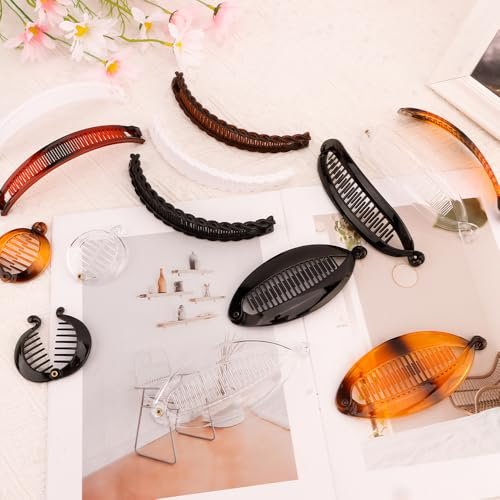 15PCS Banana Hair Clips Set for Women - Large, Small, and Mini Sizes for Thick & Thin Hair - Ponytail & Curly Hair Accessories - 5 Unique Styles - Resin Clips - görsel 14