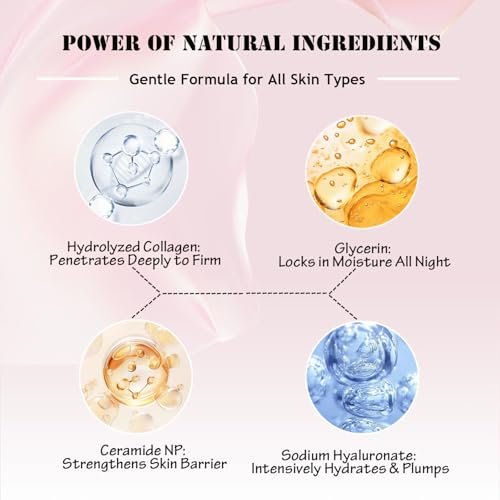 DaiLaiFu Collagen Night Wrapping Mask – Peel-Off Night Mask with Applicator, 2.54 fl oz, Deeply Nourish, Moisturize & Firm Skin, Natural Ingredients Gentle on Skin Avelisse