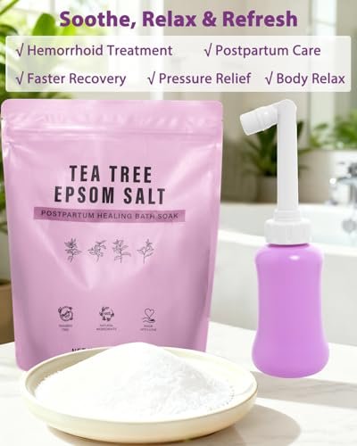 Peri Bottle & Sitz Bath Soak Set for Postpartum Care - Portable Bidet and Bath Salts for Perineal Cleansing - görsel 16