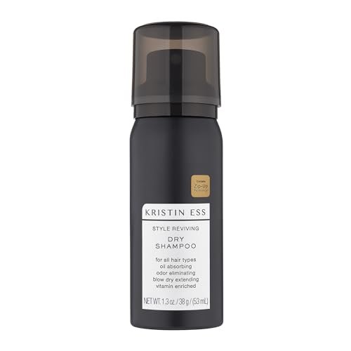 Kristin Ess 2-in-1 Bundle Home & Travel Size Dry Shampoo Spray for Oily Hair - Absorbs Oil, Adds Volume, Style Extender + Fragrance Refresher - Sulfate-Free, Vegan & Color Safe - Fresh Pear Fragrance Avelisse