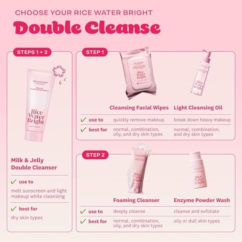 THE FACE SHOP Rice Water Bright Milk & Jelly Double Cleanser - 2-in-1 Makeup Remover & Face Wash, Hydrating, Moisturizing, Vegan, 6.4 fl. oz. Avelisse