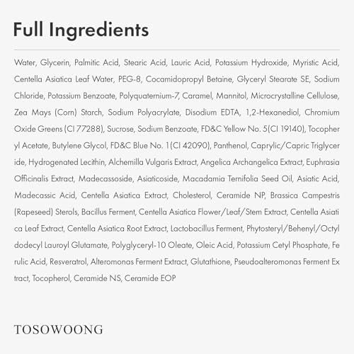 TOSOWOONG Madagascar Centella Face Wash – Mochi Whip with Capsules for Blackheads, Clogged Pores & Excess Sebum | 9 Cica Complex | Korean Skincare, 3.38 fl oz Avelisse
