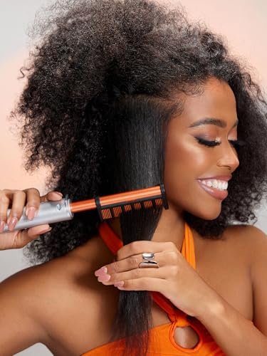 SHEGLAM Hot Comb Straightener Brush for Black Women Hair – 30s Fast Heating, 5 Temperature Settings, Dual Voltage, for Wigs, Insulated Protection Styler with Gloss Pro™ Coating Avelisse