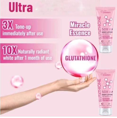 Venature Glutathione 50x Tone Up Body Lotion – Brightening & Hydrating Moisturizer (1 Fl Oz) Avelisse