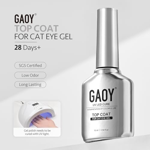 GAOY Crystal Top Coat for Cat Eye Gel - Enhance Cat Eye Effect, High Gloss Long Lasting UV Nail Art, 16ml - görsel 12
