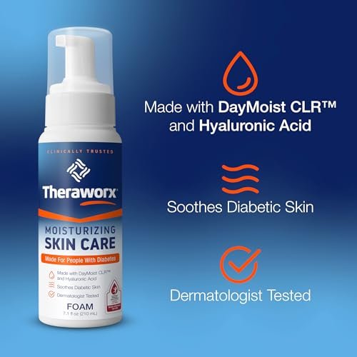 Theraworx Moisturizing Skin Care Foam for People with Diabetes – 7.1 oz – Gentle, Non-Greasy Hydration - görsel 12