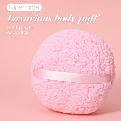 Ouligay Large 6-Inch Powder Puff for Body – Soft, Washable Dusting Puff for Men & Women (Pink) - görsel 14
