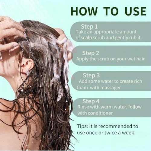 Criszenv Scalp Scrub with Rosemary & Mint – Clarifying Exfoliator for Itchy Scalp, Dandruff & Buildup Removal, 8.8 oz - görsel 14
