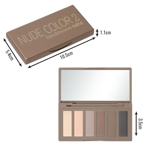 LANDMOON Neutral Nude Matte Mini Eyeshadow Palette - 6 Colors Smoky Taupe & Brown Travel Size Eye Shadows, Highly Pigmented, Long-Lasting, Vegan Makeup Palette with Mirror for Daily Use - görsel 18