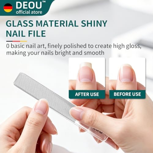 DEOU 3-in-1 Professional Nail Clipper Set – Stainless Steel Large/Medium Flat-Edge Clippers with Built-In Nail File, Champagne-Colored Nail Care Tools, Gift Packaging for Home & Travel Avelisse