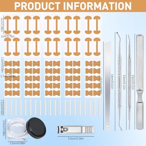 Professional Ingrown Toenail Set with Breathable Strips, Curved Toenail Corrector, Painless File & Lifter - BSolus Avelisse