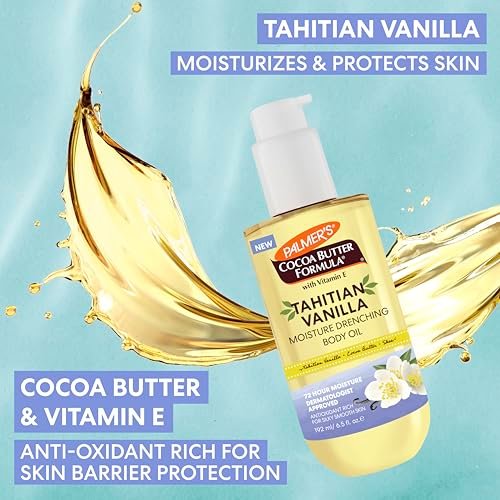 Palmer's Cocoa Butter Formula Glow & Hydrate Bundle: Tahitian Vanilla Body Lotion (13.5 Oz) + Body Oil (6.5 Fl Oz) for Radiant, Glowing Skin Avelisse
