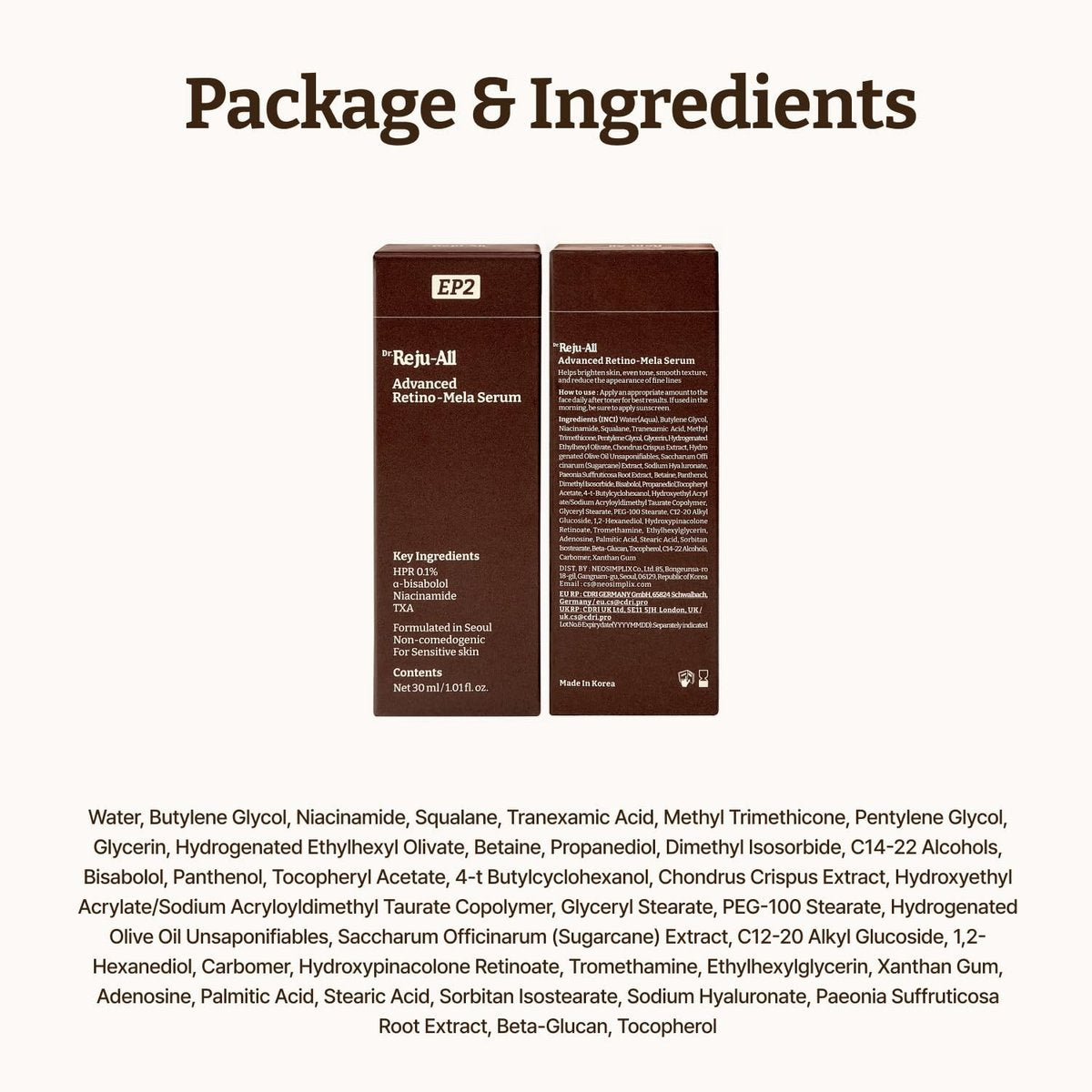 Dr.Reju-All Advanced Retino-Mela Serum – HPR Retinol Serum for Face – Anti-Aging, Pore Minimizer – Next-Gen Korean Skincare – Gentle & Beginner-Friendly – Niacinamide 10% & TXA 4% – 1 Fl Oz Avelisse