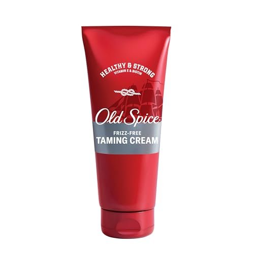Old Spice Frizz-Free Taming Hair Cream for Men, Healthy & Strong with Vitamin E & Biotin, Low Hold, 6 oz - görsel 2