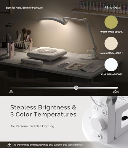 MelodySusie S-Pro29G LED Manicure Table Lamp with Magnetic UV Curing Lamp – Professional Nail Desk Light for Gel Nails & Nail Art Avelisse