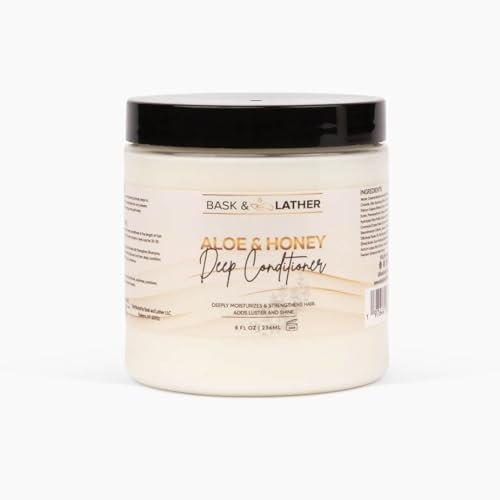 BASK & LATHER Aloe & Honey Deep Conditioner – Moisturizing Hair Mask for Strength & Breakage Reduction, 8 oz Avelisse