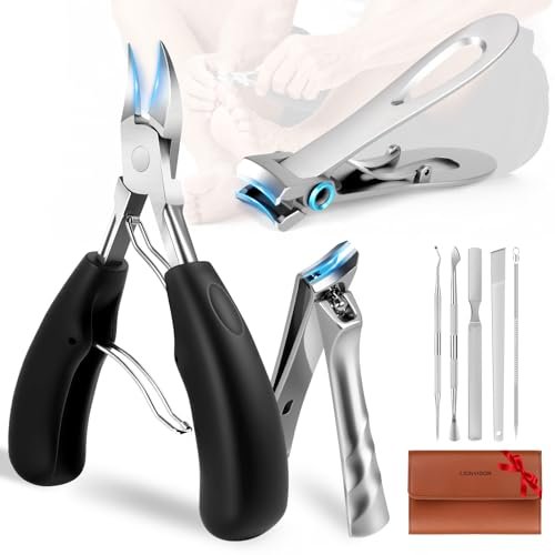 LIONVISON Ingrown Toenail Removal Kit: 8 Pcs Professional Toenail Clippers for Thick Toenails - Heavy Duty Nail Clippers Tools for Seniors Home Foot Care - görsel 18