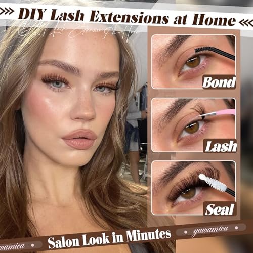 Dark Brown Lash Clusters 80D Fluffy Wispy Volume D Curl 10-18mm 240PCS by Yawamica - görsel 16