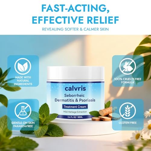 Calvris Scalp Comfort Balm - Steroid-Free Botanical Formula for Dry, Itchy Scalp & Skin, 3.4 Fl Oz | Natural Soothing Relief with Cooling Sensation Avelisse