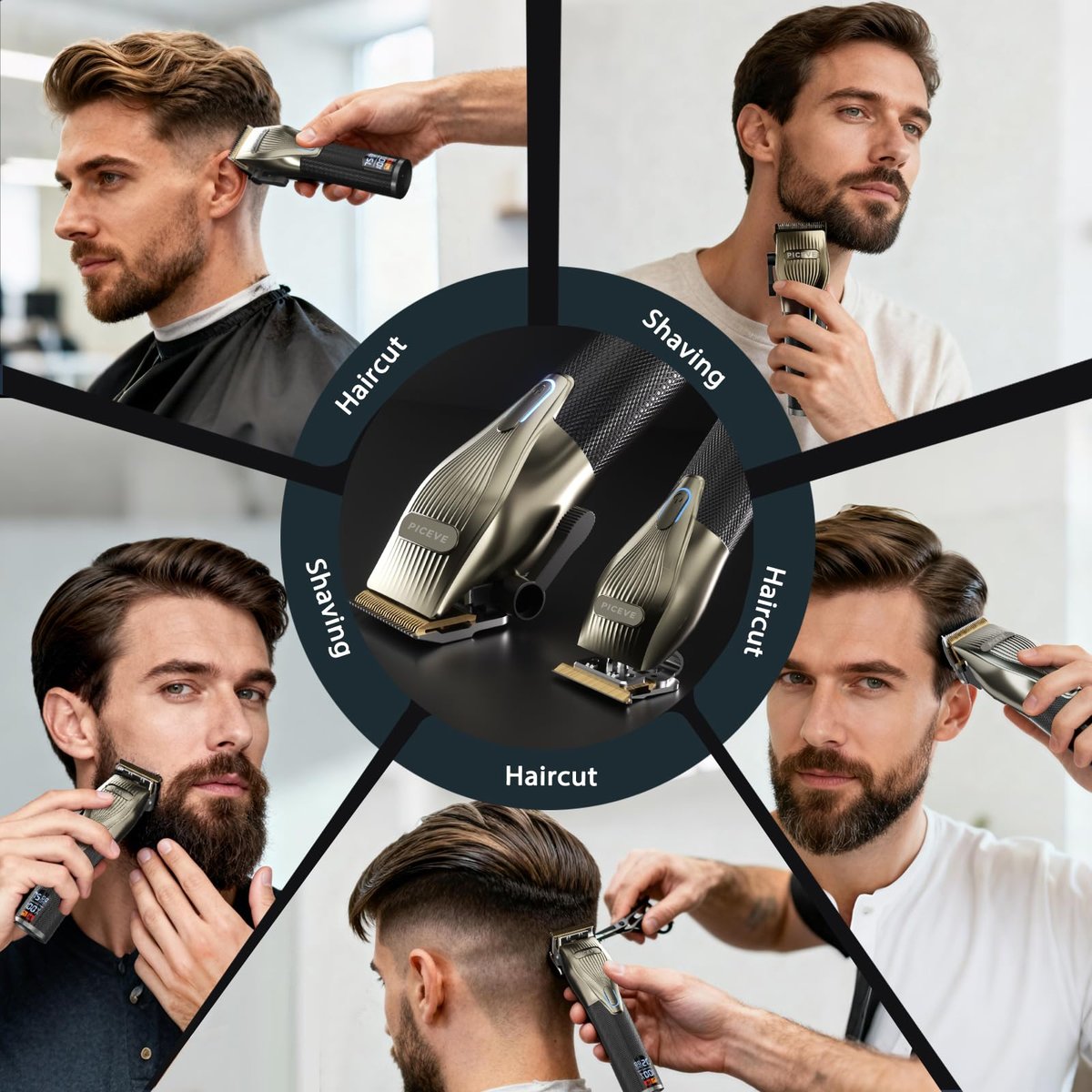 Piceve Hair Clipper for Men – Professional Cordless Hair Cutting & Trimmer Set with Powerful Motor & LCD Display Avelisse