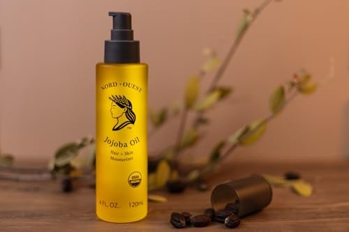Nord-Ouest USDA Organic Jojoba Oil - 4 oz | Cold-Pressed & Natural Moisturizer for Face, Skin, Hair & Nails | Pure, Hexane Free Base Carrier Oil | Jojoba Oil Organic Avelisse