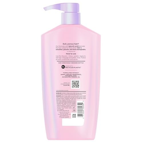 L'Oreal Paris Elvive Glycolic + Gloss Shine Boosting Shampoo, Cleanses and Smooths Dull, Porous Hair Into High-Shine, Glossy Hair, 28 Fl Oz - görsel 16