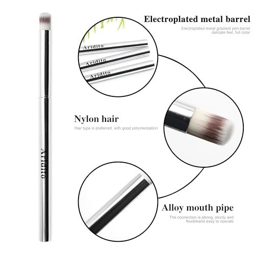 Aridito 3-Piece Nail Art Gradient Brush Set - Silver Metal Handle, Soft Firm Bristles for Chrome, Mica Powder & Aura Nails - No Shedding, Easy Clean DIY Tool - görsel 16