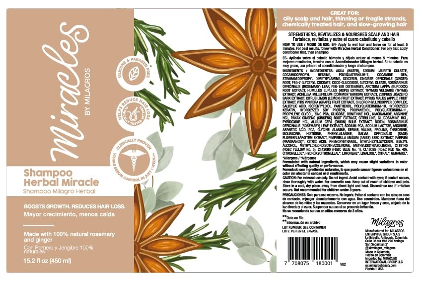 Herbal Miracle Rosemary Shampoo Salt-Free for Oily Hair – Anti Hair Loss & Hair Growth – Oil Control, Strengthening Formula with Amino Acids, Ginger & Red Onion Avelisse