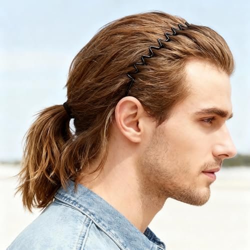 ZASZO 2 Pack Metal Hair Band – Fashion Wavy Spring Headband for Men & Women – Elastic Non-Slip Metal Hair Hoop for Daily Use & Sports - görsel 14