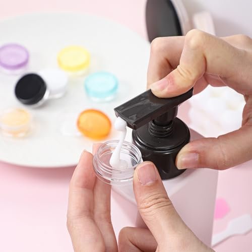 10 Pcs 2g Mini Travel Jars with Lids – Refillable Clear Sample Containers for Creams, Toiletries, and Makeup Samples with Mini Spatulas Avelisse