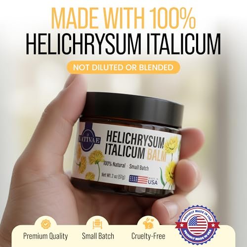 Nativae Helichrysum Balm – Helichrysum Italicum Essential Oil Skin Cream for Bruises, Veins, Burns & Redness – Soothing Healing Moisturizer for Face & Body Avelisse