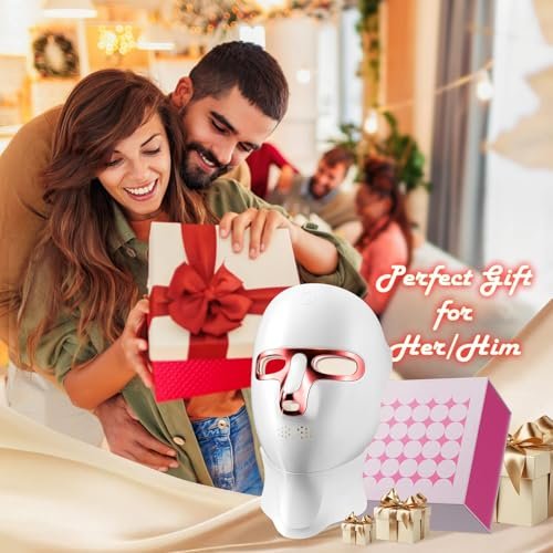 ONLUKY Red Light Therapy Mask for Face - Cordless LED Face Mask, USB-C Rechargeable, Infrared Light Therapy for Home, Work, Travel, Yoga, Sleep - Pink Avelisse