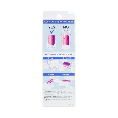 Kiss imPRESS ColorFX Velvet Romance No Glue Press On Nails - Short Purple Squoval - 30 Nails - görsel 18