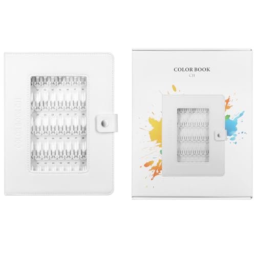 I·B·N G Upgraded Nail Color Swatches Book – 150 Detachable Nail Polish Display with Clear Nail Tips, White C11 Avelisse