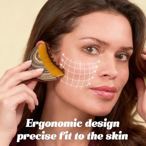 Lymphatic Contour Face Brush - Upgraded Ergonomic Facial Massager for Contouring, Anti-Puffiness & Skin Tightening Avelisse