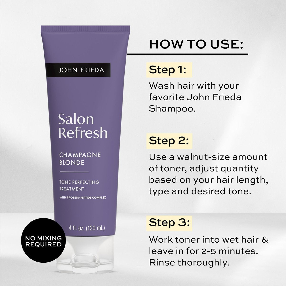 John Frieda Salon Blonde Champagne Tone Perfecting Treatment with Protein-Peptide Complex - 4 fl oz Avelisse
