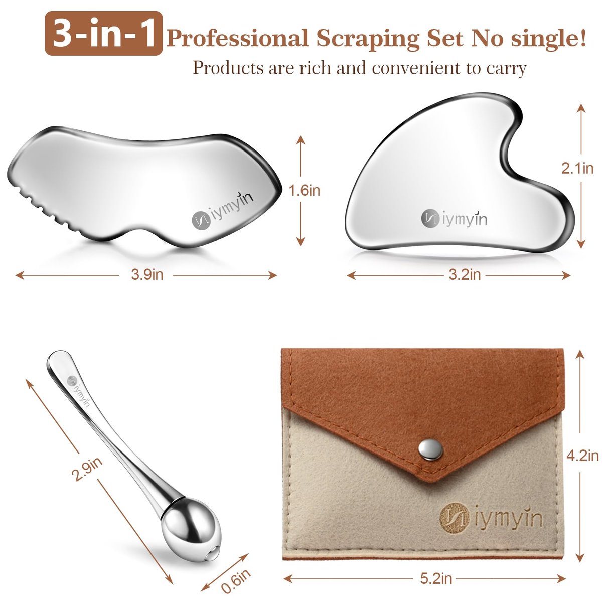 Niymyin 3-in-1 Stainless Steel Gua Sha Tools with Cold Therapy - Facial Scraping for Jaw Lift, Puffiness Reduction & Skin Tightening Avelisse
