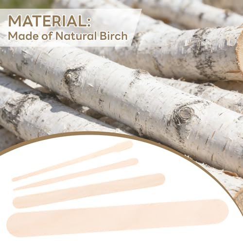 SNWbamood 500 Pcs Assorted Wooden Waxing Sticks for Hair Removal – 4 Sizes, Natural Wood Applicators for Body, Legs, Face Avelisse
