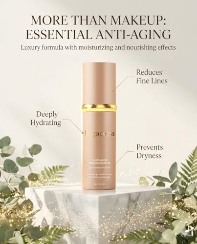 Legacera 4-in-1 Foundation for Mature Skin - Hydrating Full Coverage, Long-Lasting & Waterproof - Medium 3.35 Fl Oz Avelisse
