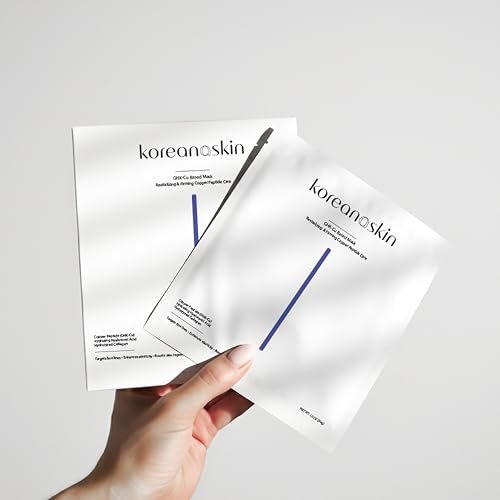 Koreana Skin GHK-Cu Copper Peptide Hydrogel Face Mask – Anti-Aging Collagen Booster for Skin Repair, Firming, Fades Acne Scars & Redness (4 Count) Avelisse