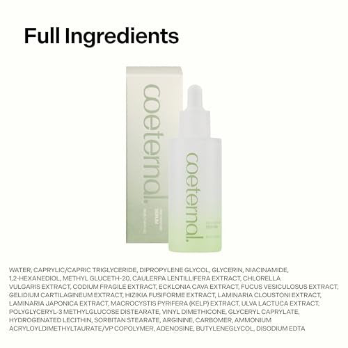 Coeternal Deep Moisture Serum – Korean Hydrating Face Serum with Algae11, Niacinamide & Arginine for Dry Skin, Barrier Repair & Glass Skin Glow, Fragrance-Free K-Beauty Skincare, 50ml / 1.69 fl.oz. Avelisse